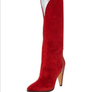 Givenchy suede knee-high boot with metallic fold